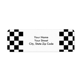 Checkered Black and White return address label