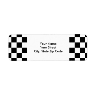 Checkered Black and White return address label