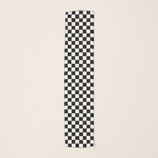 Checkered Black and White Scarf (Front)