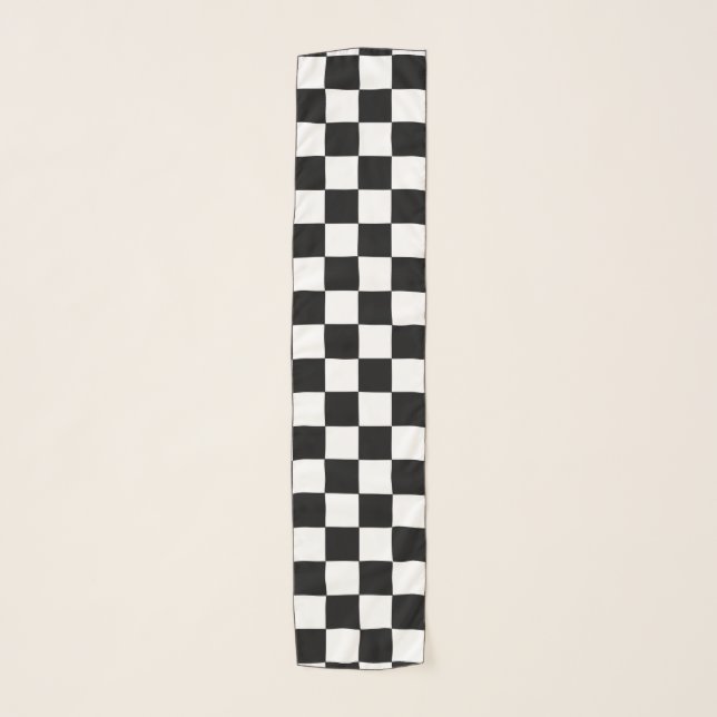 Checkered Black and White Scarf (Front)