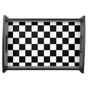 Checkered Black and White Serving Tray