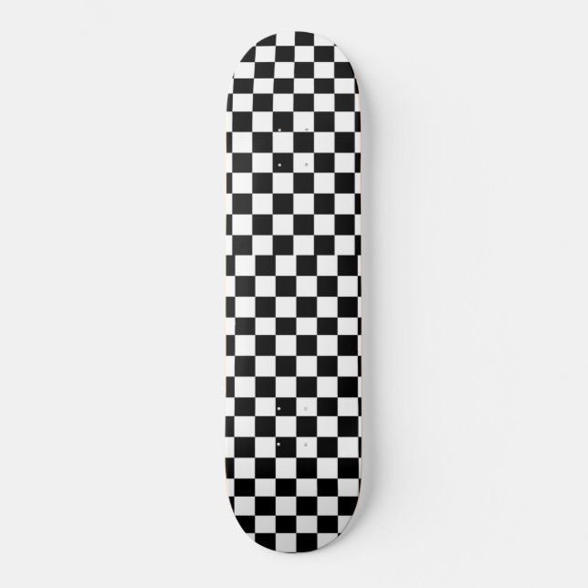 checkered Black and White skateboard. Skateboard (Front)