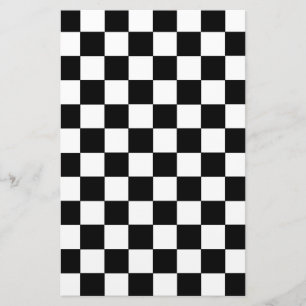 Checkered Black and White Stationery