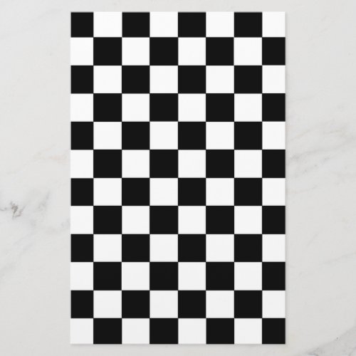 Checkered Black and White Stationery