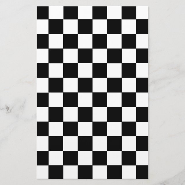 Checkered Black and White Stationery (Front)