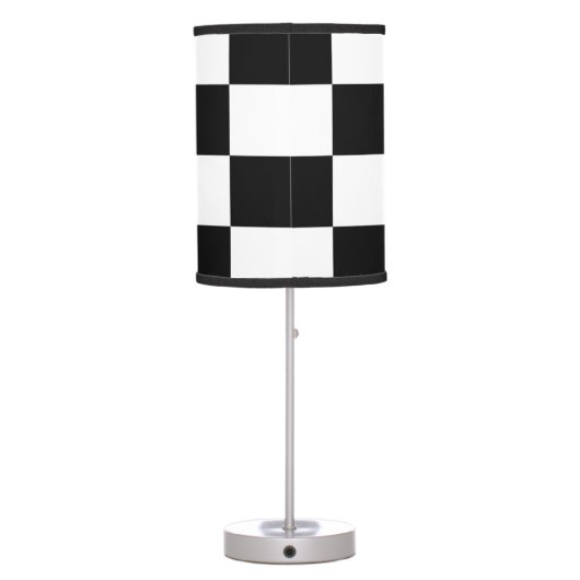 Checkered Black and White Table Lamp (Back)
