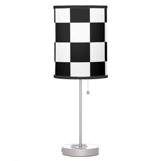 Checkered Black and White Table Lamp (Left)