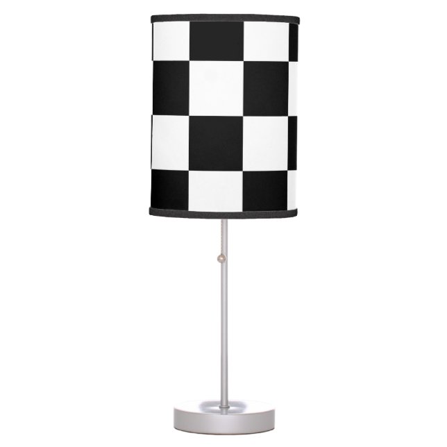 Checkered Black and White Table Lamp (Front)