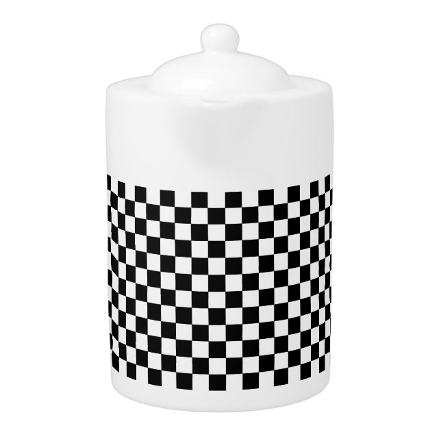 Checkered Black and White Teapot (Front)