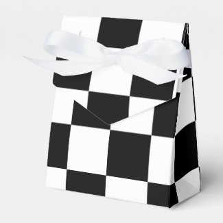 Checkered Black and White tent favor box