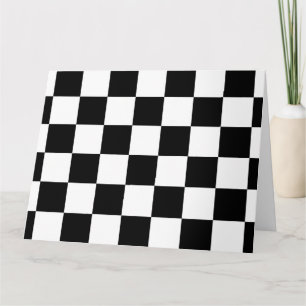 Checkered Black and White Thank You Card
