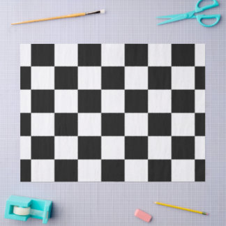 Checkered Black and White Tissue Paper