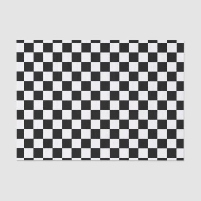 Checkered Black and White Tissue Paper (Front)