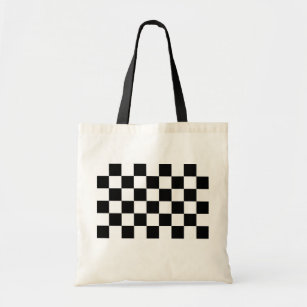 Checkered Black and White Tote Bag