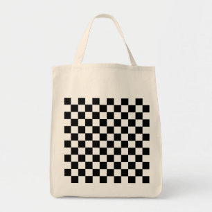 Checkered Black and White Tote Bag
