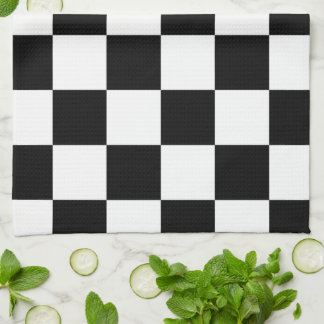 Checkered Black and White Towel