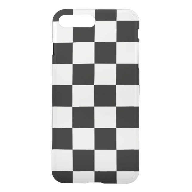 Checkered Black and White Uncommon iPhone Case (Back)