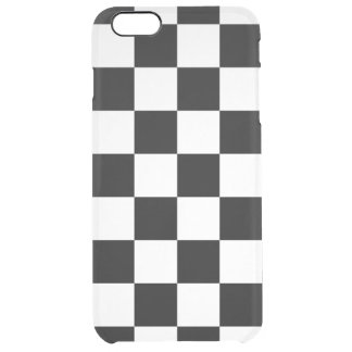 Checkered Black and White Clear iPhone 6 Plus Case