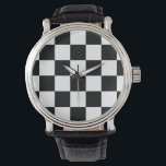 Checkered Black and White Watch<br><div class="desc">Cool simple black and white checkered pattern is made of rows of alternating white and black squares. Feel free to customize the product to make it your own. Digitally created 9000 x 6000 pixel image. Copyright ©2013 Claire E. Skinner, All rights reserved. To see this design on other items, click...</div>