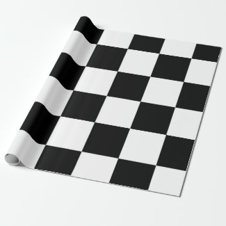 Checkered Black and White Wrapping Paper