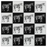 Checkered Black And White Zebra Fabric