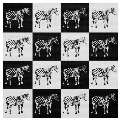 Checkered Black And White Zebra Fabric