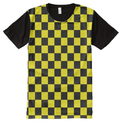 Checkered Black and Yellow All-Over-Print Shirt