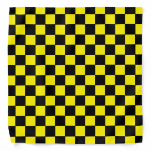 Checkered Black and Yellow Bandana