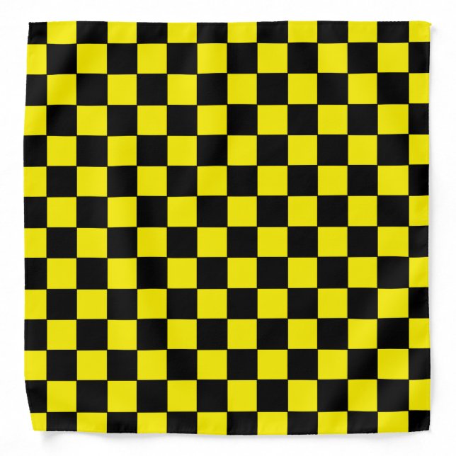 Checkered Black and Yellow Bandana (Front)