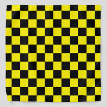 Checkered Black and Yellow Bandana