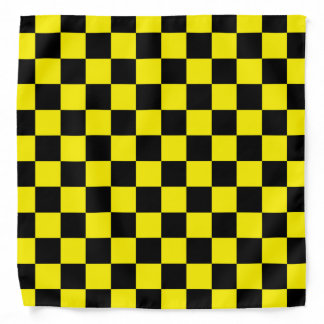 Checkered Black and Yellow Bandana