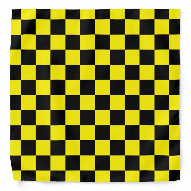 Checkered Black and Yellow Bandana (Front)