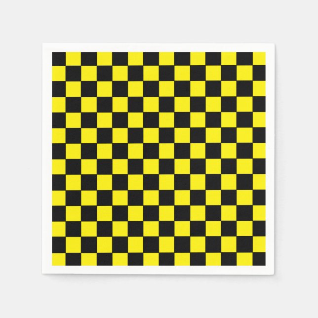 Checkered Black and Yellow Napkins (Front)