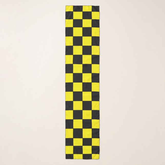 Checkered Black and Yellow Scarf (Front)