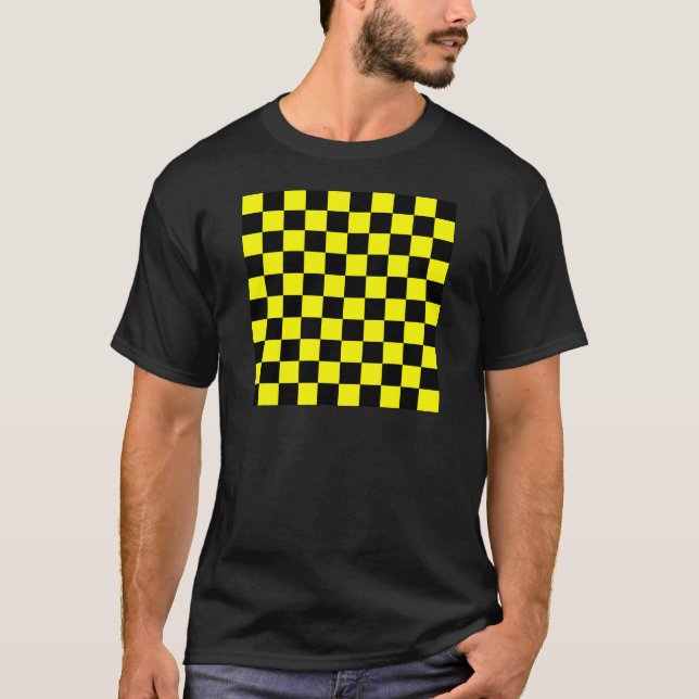 Checkered - Black and Yellow T-Shirt (Front)