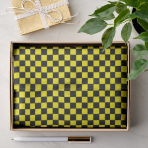 Checkered Black and Yellow Tissue Paper