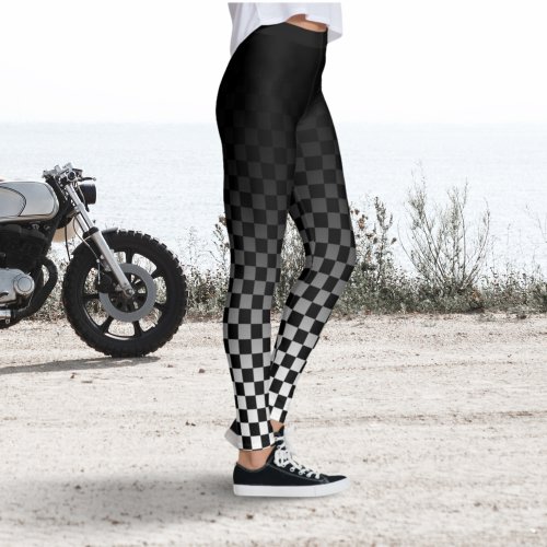 Checkered Black Fade Leggings