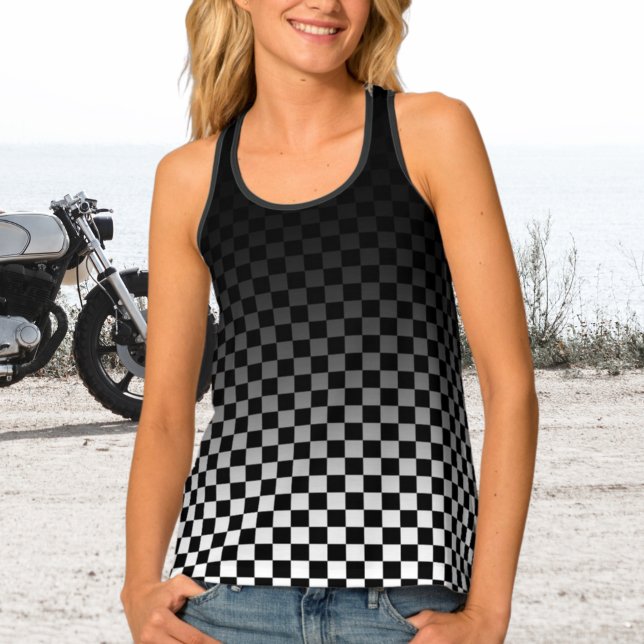 Checkered Black Fade Tank Top (Creator Uploaded)