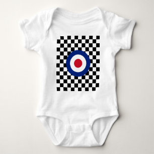 Checkered Black Racing Target Mod Baby Bodysuit