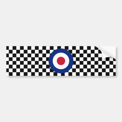 Checkered Black Racing Target Mod Bumper Sticker