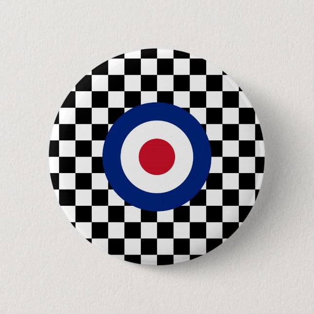 Checkered Black Racing Target Mod Button (Front)