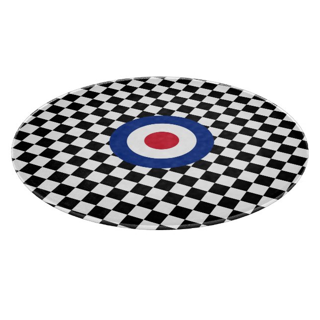 Checkered Black Racing Target Mod Cutting Board (Corner)
