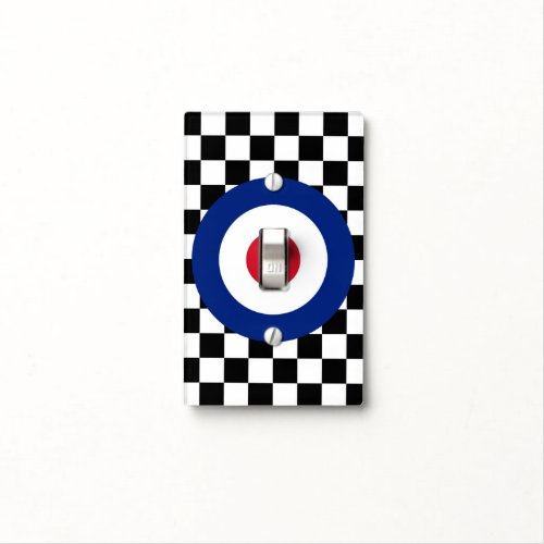 Checkered Black Racing Target Mod Light Switch Cover