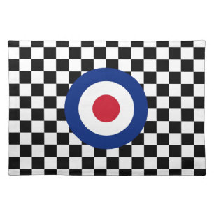 Checkered Black Racing Target Mod Placemat