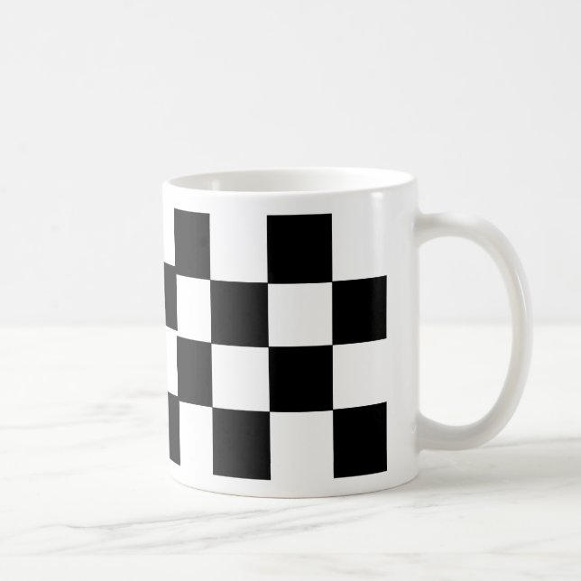 Checkered Black & White Coffee Mug (Right)