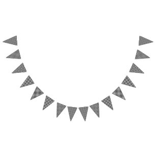 Checkered Black-White Decor Bunting Flags