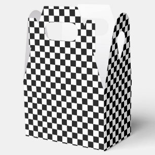 Checkered Black-white-Gable Favor Box