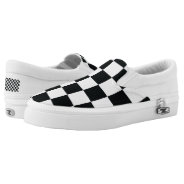 Checkered Black White Minimal Chess Pattern Cool Slip-on Sneakers at Zazzle