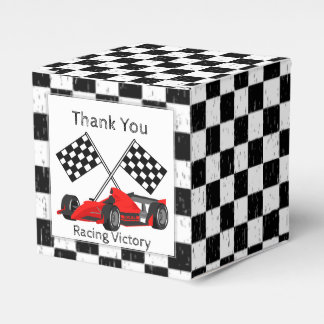Checkered, Black-White Race-Car Gifts Favor Boxes