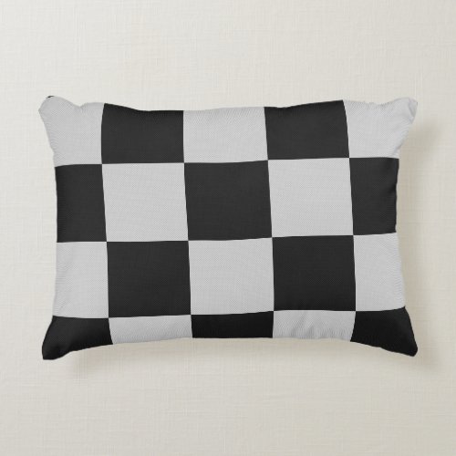 Checkered Black  White Squares or CUSTOM COLOR Accent Pillow